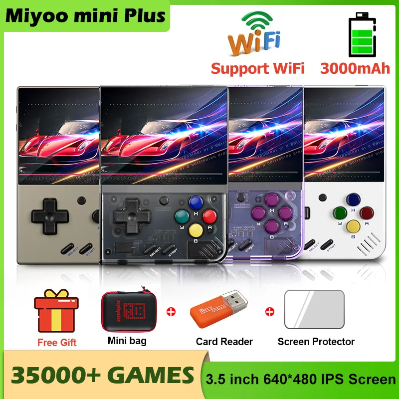 

Игровая консоль Miyoo Mini Plus, 3,5 дюйма, 128 ГБ, 35000 + игр, Классический игровой эмулятор для MAME/SFC/PS