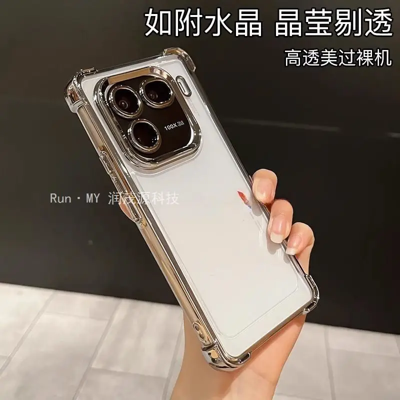 Luxury Transparent Electroplating Soft TPU Shockproof Phone Case Cover