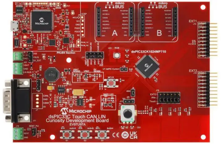 

EV97U97A dsPIC33C сенсорная макетная доска с любопытством