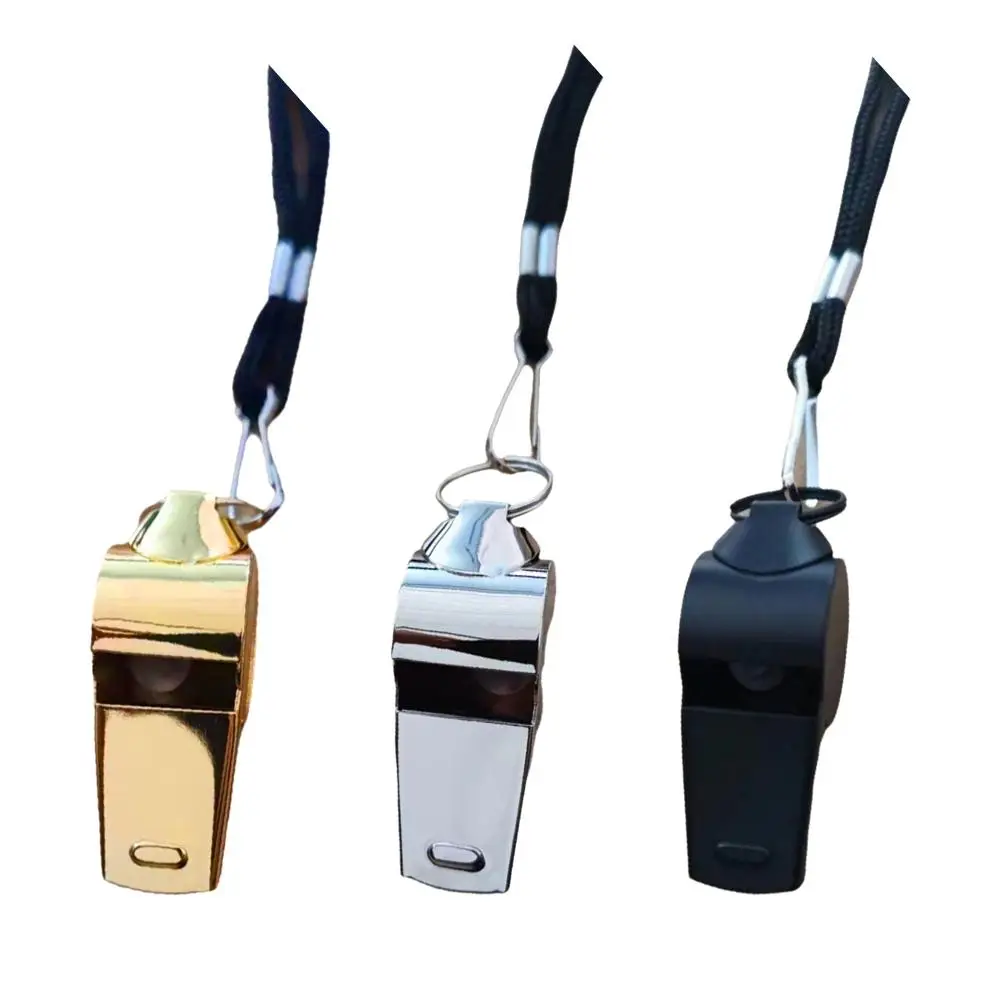 Steel Whistle Loud Metal Whistles With Lanyard Professional Referees Lifeguards Survival Sport 1 Pack