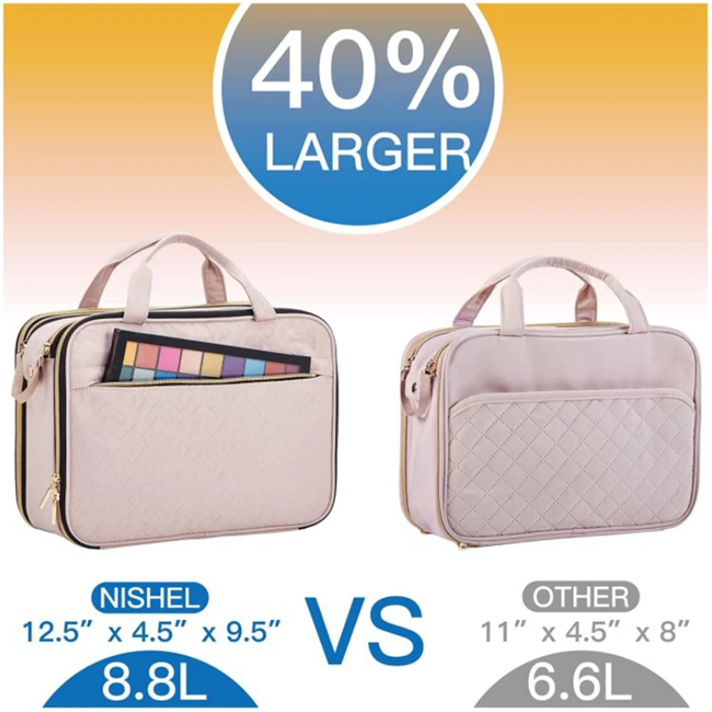 Stay Organized On Go - Waterproof Travel Bag With Multiple Pockets Vacuum-sealed Travel Cosmetic Bag