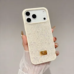 Luxury Bling Diamond Glitter Phone Case - Trendy Style Protective Cover - iPhone 15 Plus (Beige)