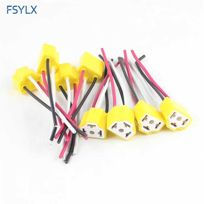FSYLX H7 LED Socket H7 Ceramic Headlight Car fog light adaptor Connector Extension cables Harness LED Ceramics Socket