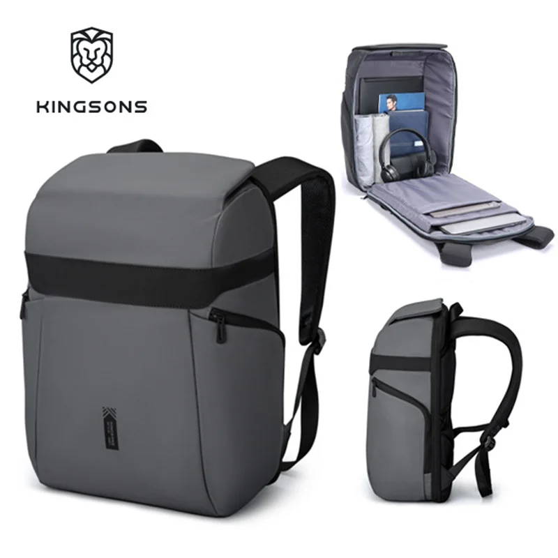 Kingsons KS-10287 Backpack For Men 15.6 inch Laptop 2025 New TSA Lock Anti-theft Waterproof 180° Open Up College Student Boys School Bag - Image 3