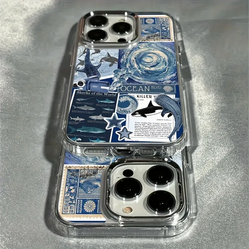 Marine Whale Puzzle Transparent Soft Phone Case - Universal Fit