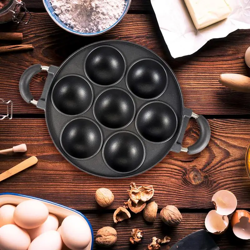 7 Holes Takoyaki Maker Grill Pan Octopus Ball Plate Home Cooking Baking Forms Mold Tray Baking Pan For Kitchen Tools
