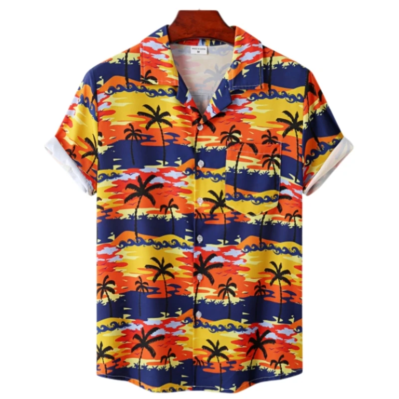 

Tropics Sea Island Shirts for Men Clothing 3D Printing Hawaiian Beach Shirts Short Sleeve y2k Tops Vintage Clothes Lapel Blouse