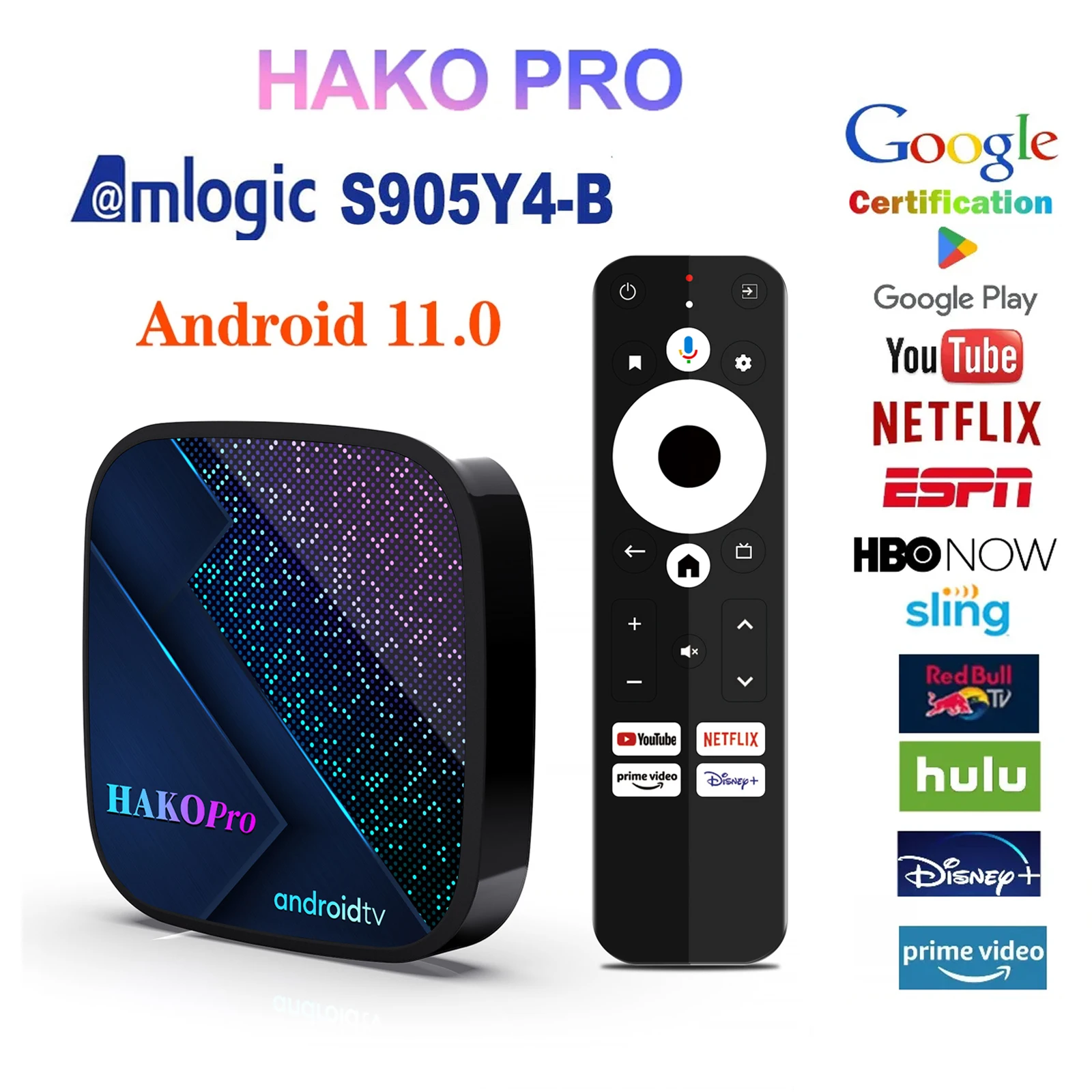 Hako Pro Smart Tv Box Android 11 Certificazione Google Netflix Amlogic S905Y4 Dual 5G Wifi Bt5.0 4K Hdr Media Player Set Top Box