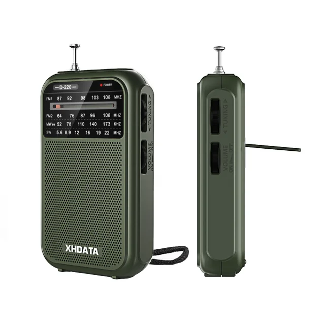 XHDATA D-220 Vintage Retro Radio FM 1-2/MW (9K/10K) /SW 4 Bands Portable Pocket Radio High Sensitivity DSP Digital Radio D220 5