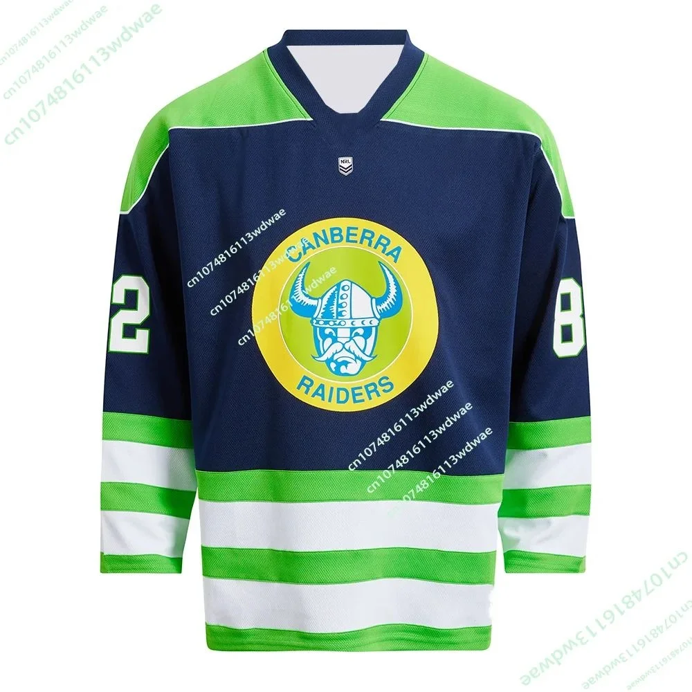 Neuestes 2026 NRL Australisches Canberra Raiders Hockey-Trikot Herren 3D-Gedrucktes Langarm-Sporttrikot für Erwachsene und Kinder im Gleichen Stil