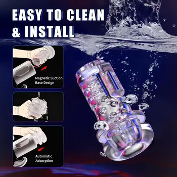 2 in 1 Handheld Automatic Male Masturbator Telescopic Vibrator Vagina Masturbation Equipment Sex Toys for Men Goods for Adults