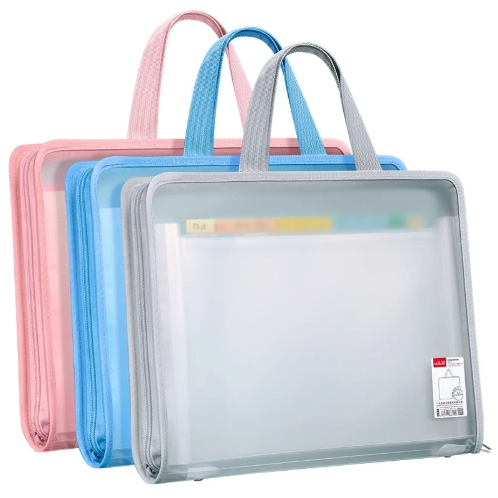 Cartella portadocumenti trasparente con 13 scomparti, borsa porta documenti durevole di grande capacità, portatile e multifunzionale - immagine 6