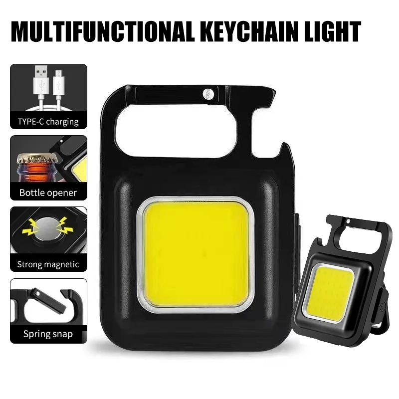 Mini Torcia LED Ricaricabile, Super Luminoso Torcia EDC Tascabile Con Portachiav