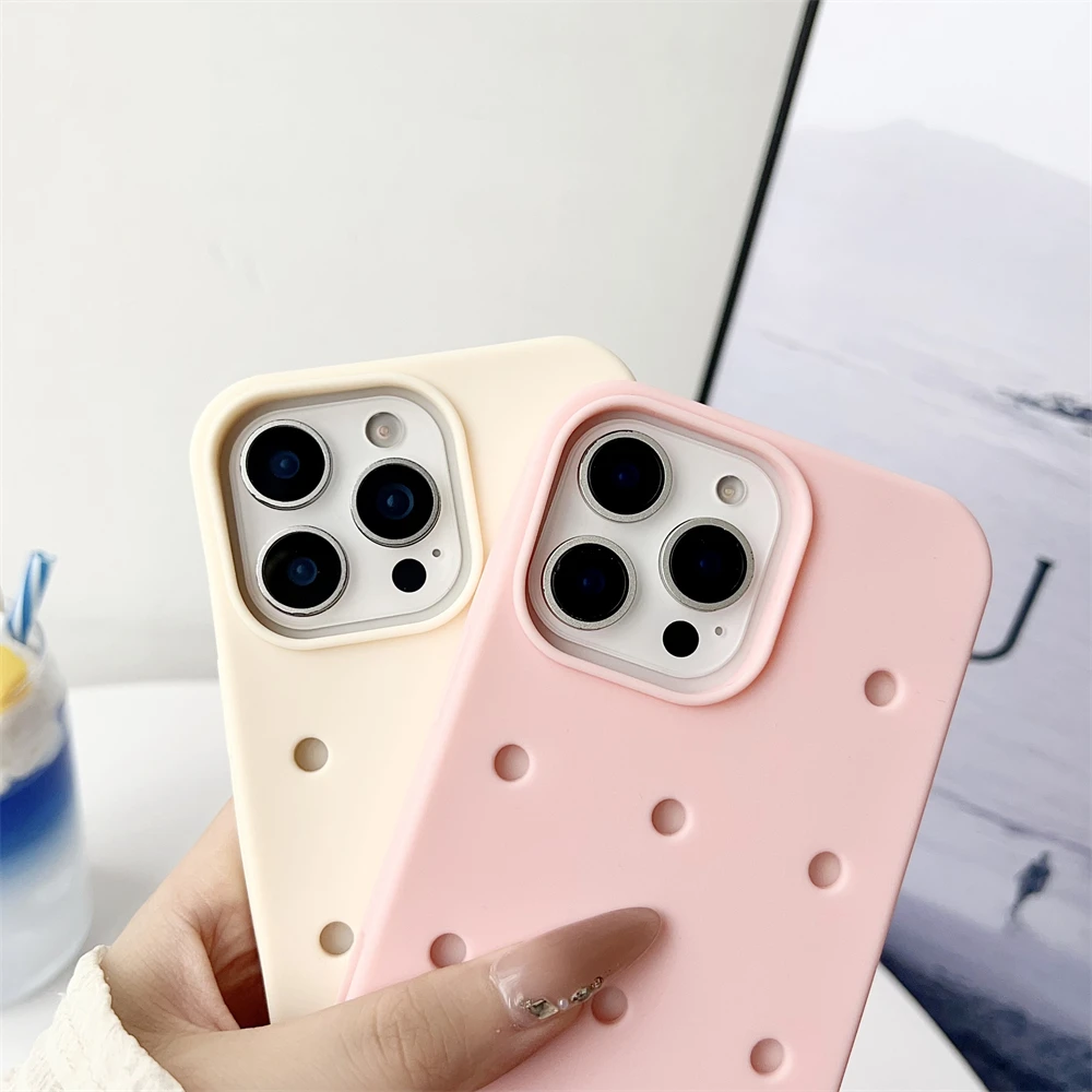 Liquid Silicone Phone Case with DIY Charm Holes - Solid Candy Cover