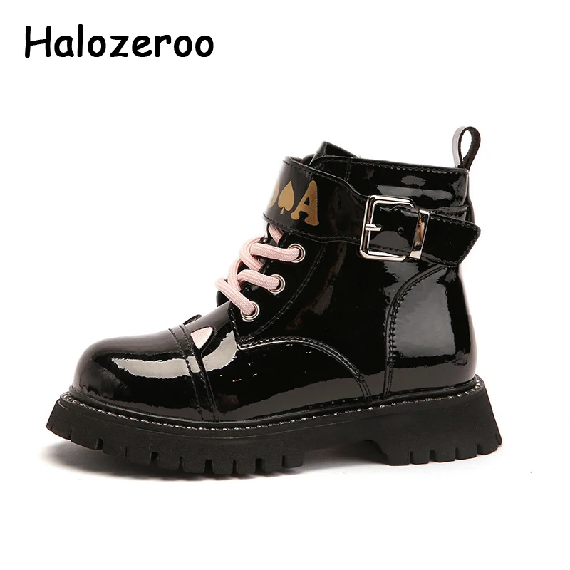 

Autumn Kids Riding Boots Baby Girls Rhinestone Ankle Shoes Children Brand Fashion Boots Princess Boots Patent Leather Shoes New