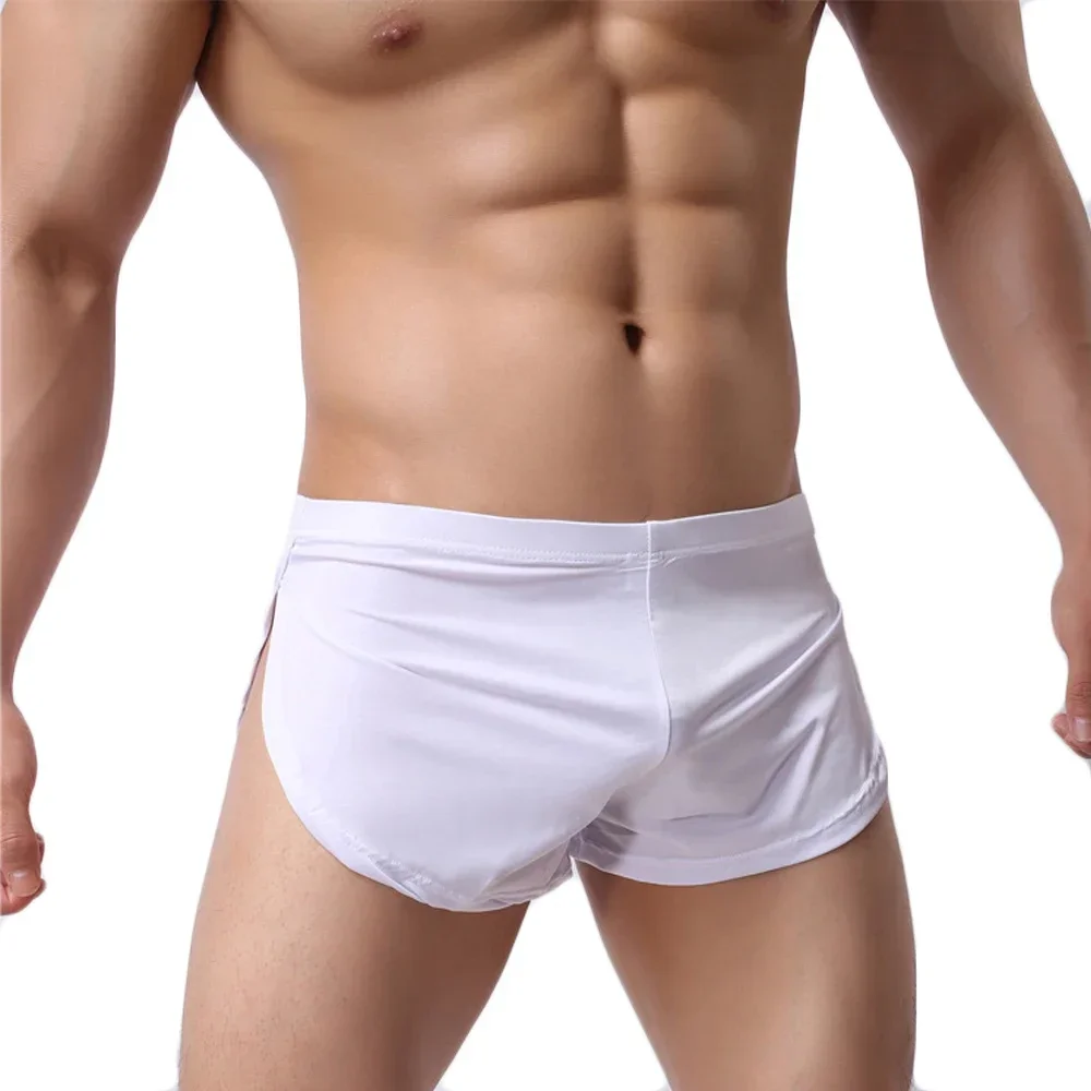 

Male Panties Underwear Boxers Breathable Men Boxer Pajamas Side Split Underpants Cueca Homem Shorts Sleepwear