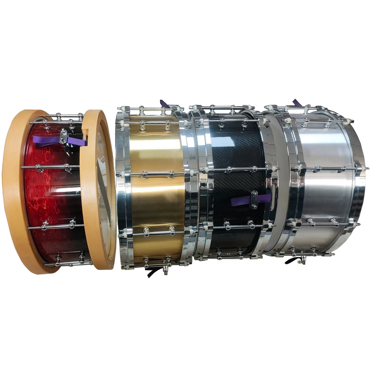 Carbon Fiber Drum Aluminium Drum Metal Brass Snare Drum Solid Maple