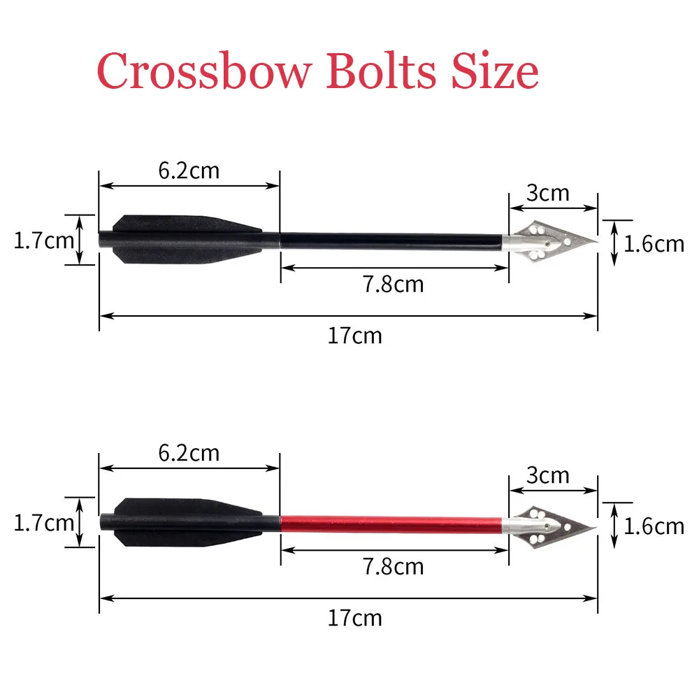 Aluminum Crossbow Bolts with Steel Broadheads for Outdoor Hunting and Target Shooting