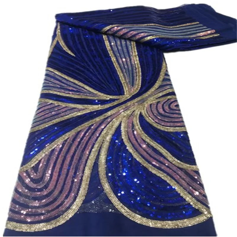 

2022 High Quality African 3D Lace Fabric With Sequins Embroidered French Nigerian Sequins Lace Fabric For Wedding FD1232
