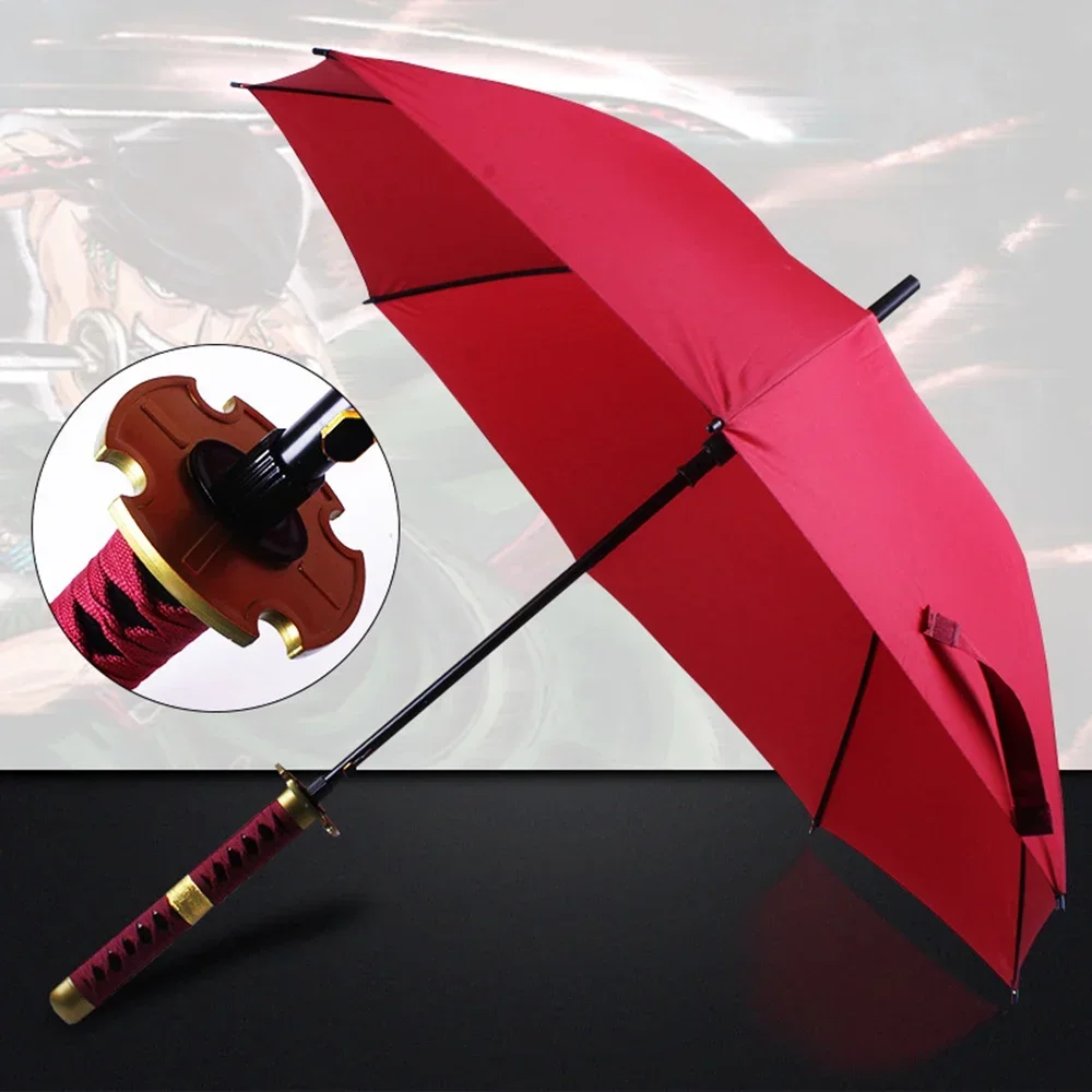 

Umbrella Sunshade Anime 8 Bones Windproof Samurai Straight Beach Long Handled Straight Rod Sunny Rain Personalized Creative