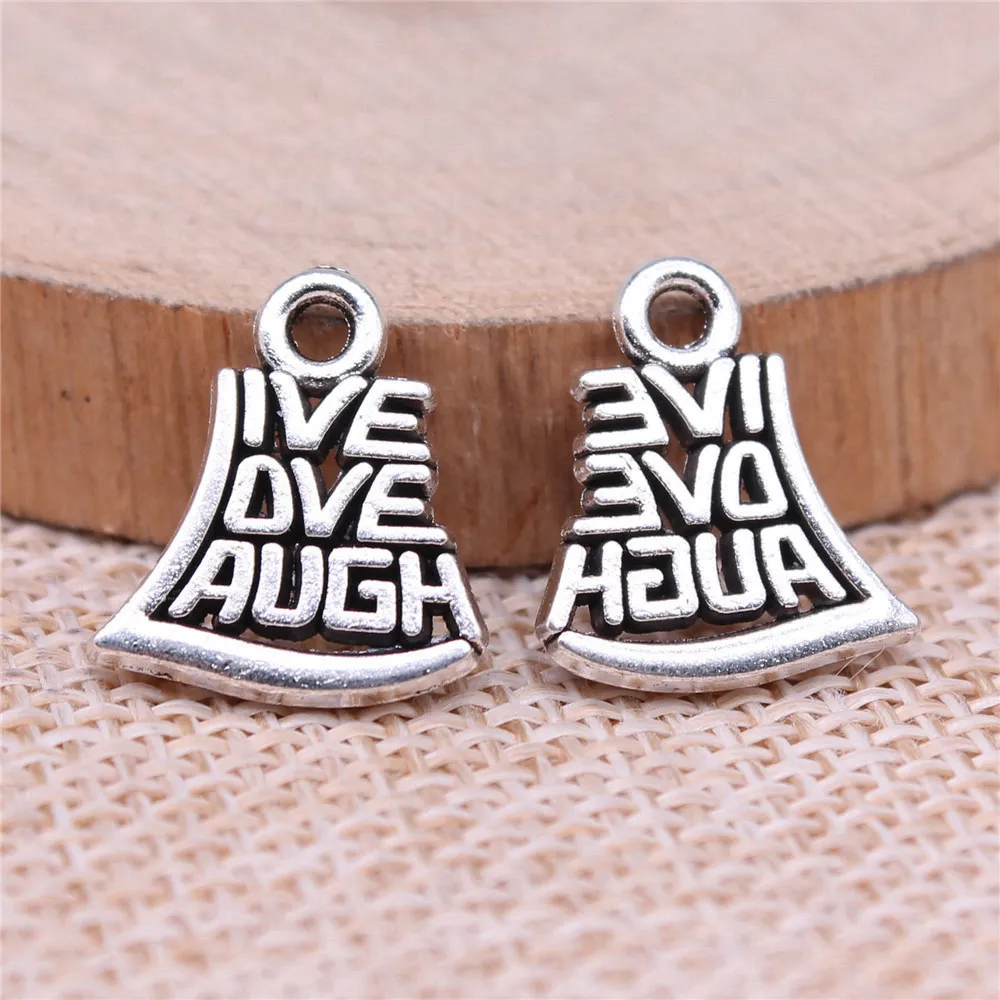 

Сумка Charm Live Love талисманы с надписью «смех и любовь» для ювелирных изделий 15x1 3 мм 20 шт.