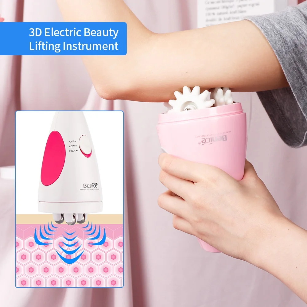 2 IN 1 Body Relaxing Massage Roller Electric Gear&Three Rolling Balls Massager Anti-Cellulite Fat Slimmer Relax Muscle Arms Legs