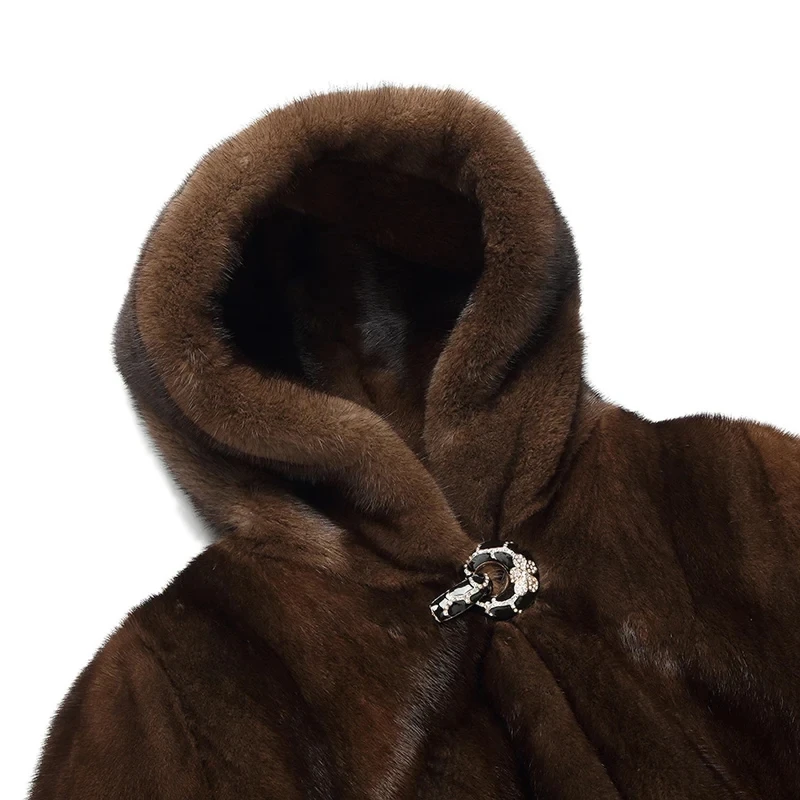 Women Long Jacket Faux Fur Mink Fur Coats Winter-fall Casual Faux Fur Coat Large Size S/9XL Women Hooded Imitation Fur Outerwear