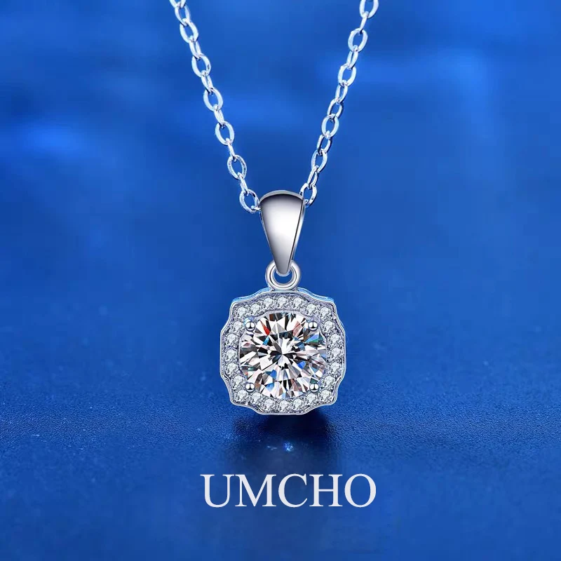 

UMCHO 925 Sterling Silver Moissanite Romantic pendant necklace For Women Anniversary Birthday Gifts Fine Jewelry