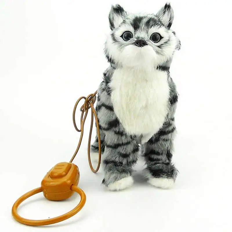 Electronic Cat Robot Dog Toy Electronic Plush Animal Pet Toy Singing Songs Walk Mew Leash Kitten Toys For Children Birthday Gift 2