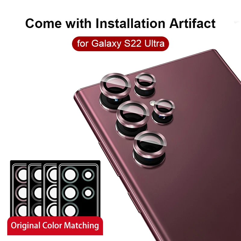 5pcs Camera Lens Protector Aluminum With Tempered Glass For Samsung Galaxy S22 Ultra Scratch Resistant Ultra Thin Mobile Phone Camera Protectors Aliexpress