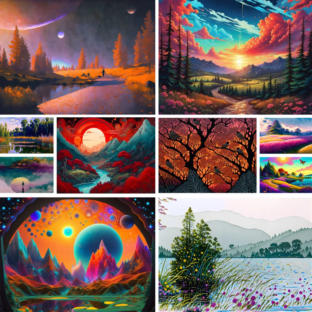 

Пейзаж Природа Sunrise краска по номерам фотоакриловые краски 40*50 холст фотообои для детей оптовая продажа