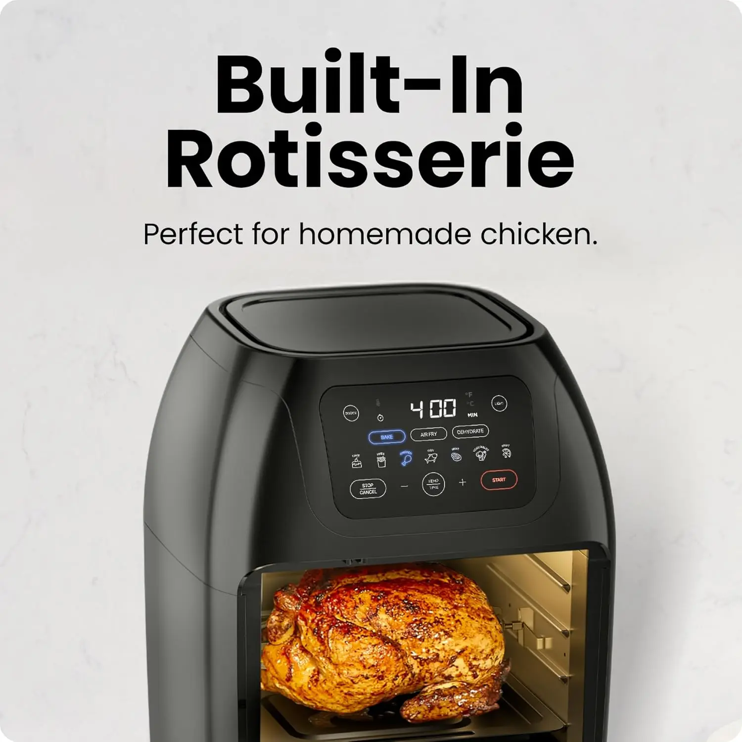 Multifunctional Digital Air Fryer+ Rotisserie, Dehydrator, Convection Oven, 17 Touch Screen Presets Fry, Roast, Dehydrate, Bake