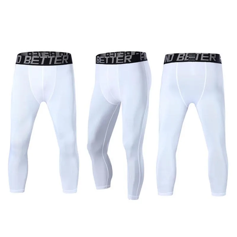 Sports Fitness Pants Men Gym Shorts Workout Tights Running Training Bottoming clothes Compression Leggings Basketball Sportswear 6