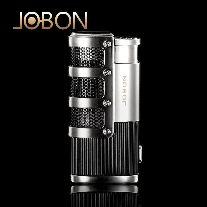 

JOBON Hot Metal Windproof Butane Lighter Turbine Torch Triple Flame High Fire Outdoor Barbecue Cigar Lighter Men's High end Gift