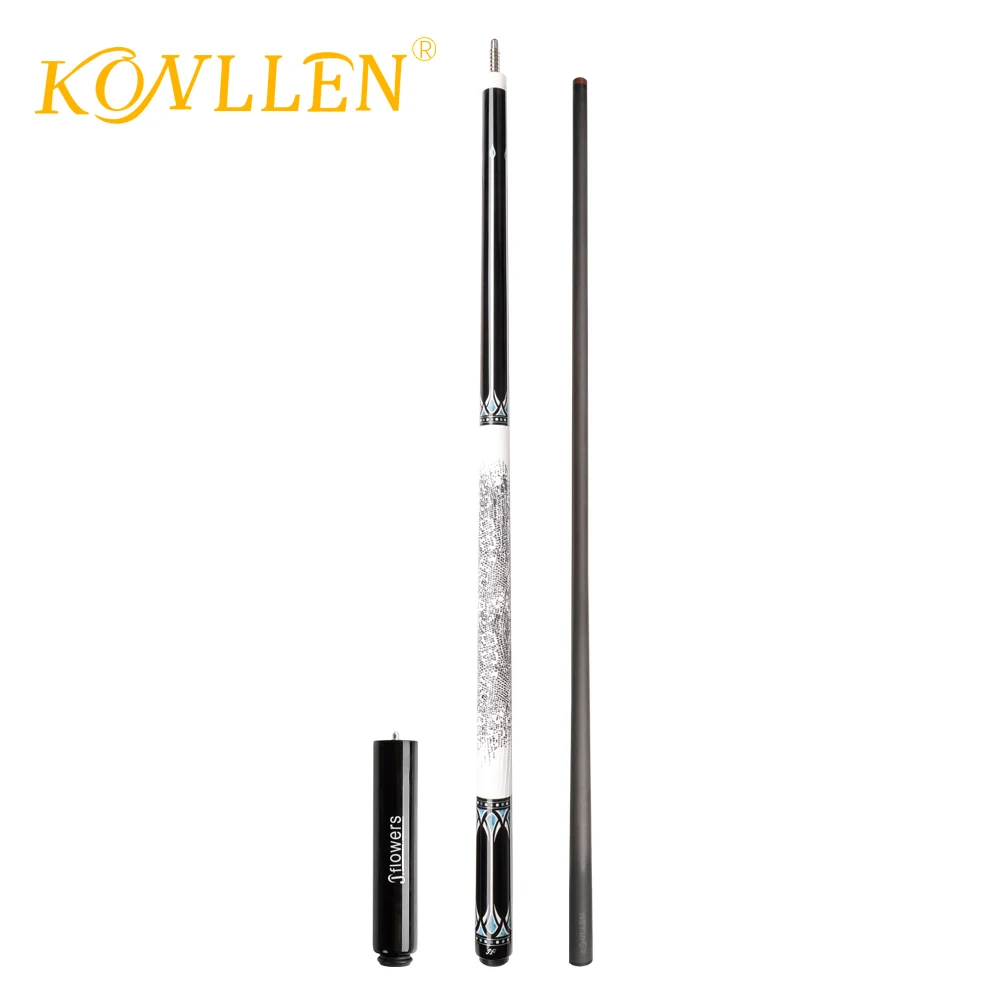 

Бильярдный бильярдный кий KONLLEN из углеродного волокна KL20-18 Бирюзовая вставка кий 3/8*8 радиальный штырь 3/8*11 Соединительный кожаный захват