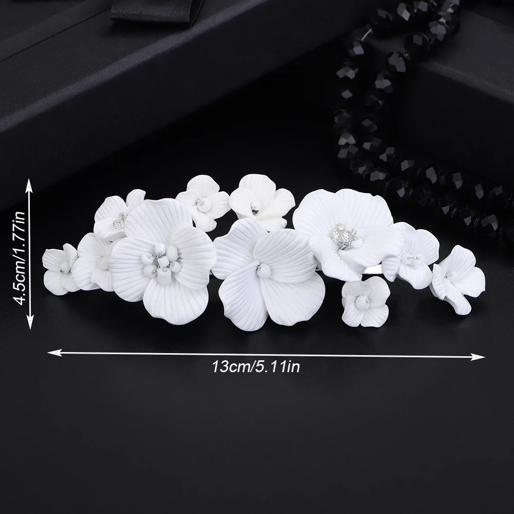 Flower Headpiece Women Bridal Hair Clip Party Headdress Wedding Hair Accessories Crystal Tiaras