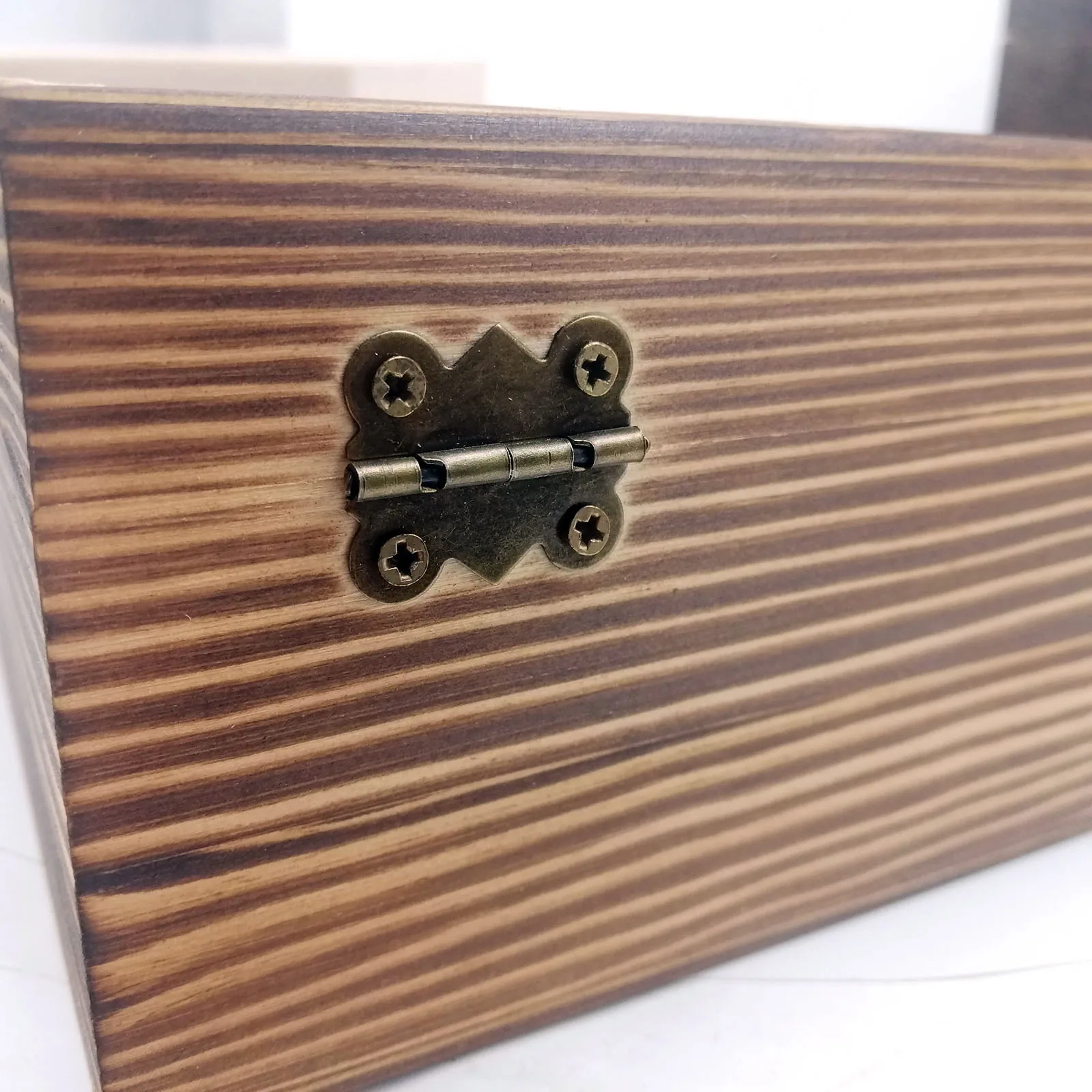 12pcs Mini Small Long Flat Jewelry Chest Gift Wine Music Wooden Box Case Furniture Dollhouse Cabinet Hinge cabinet hinge with Screw Nail