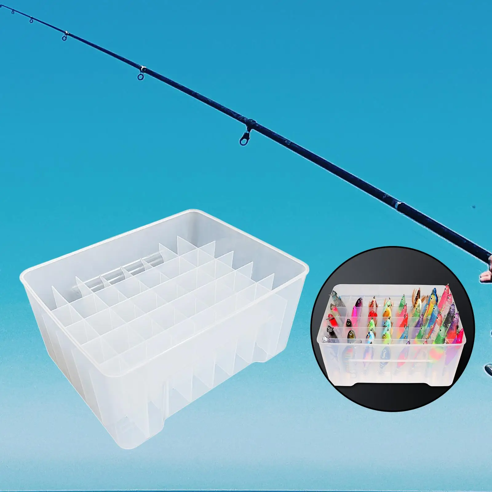 Lure Box 40 Grid with Dividers Protection Container Case Gear Tackle Box for Lure Box 40 Grid with Dividers Protection Container Case Gear Tackle Box for