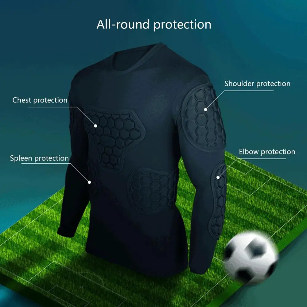 Description Picture 4 of itemSports Safety Protection Thicken Gear Soccer Goalkeeper Jersey T-Shirt Outdoor Elbow Football Jerseys Vest Soccer Padded Shirt