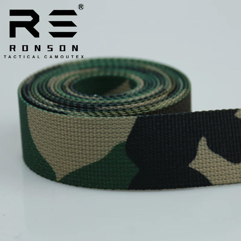 Tactical Nylon Strap Webbing Woodland 25mm Webbing Camouflage for Outdoor Backpack 25mm Sports Shoes Dog Shoes Printed