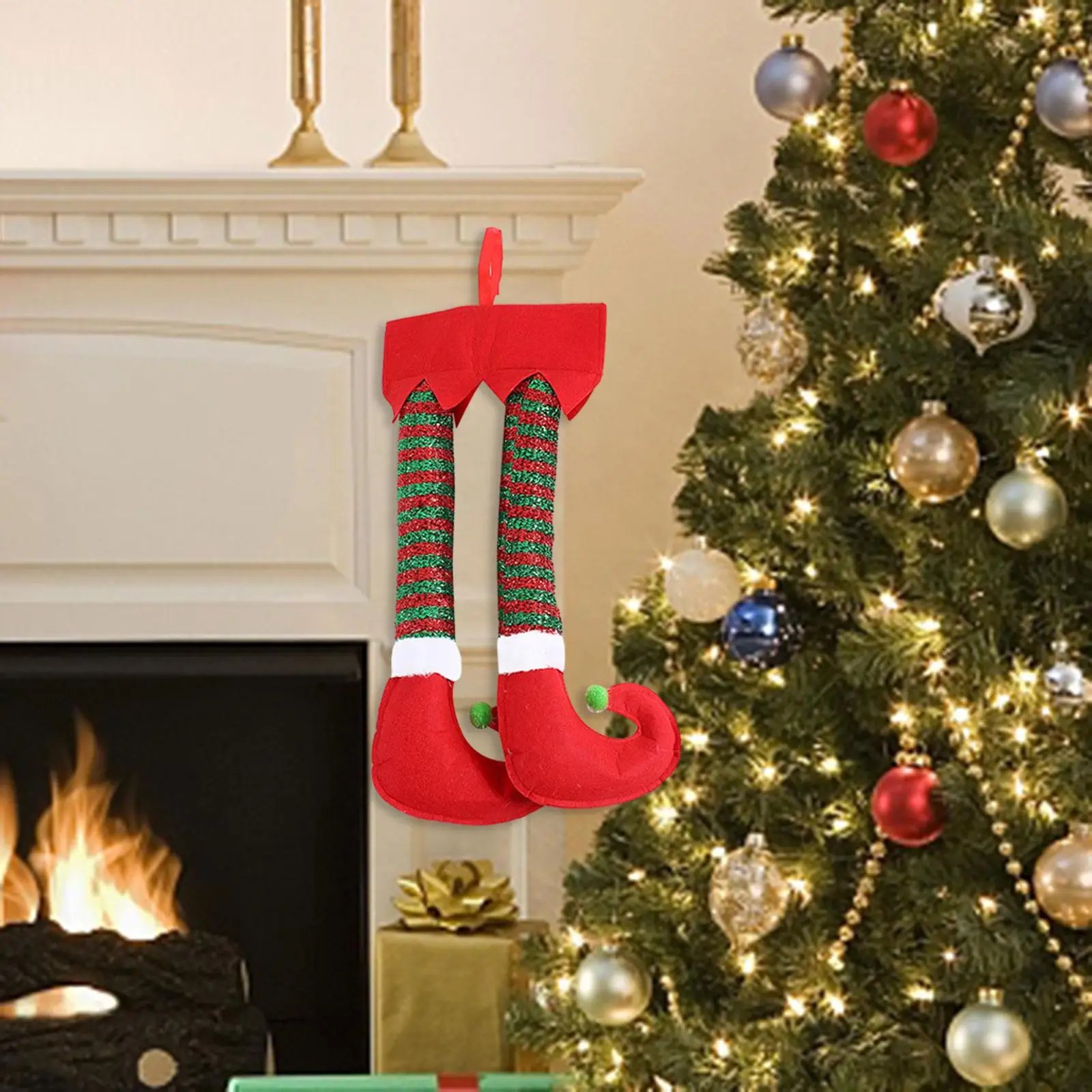 Christmas Elf Legs Cute Holiday Centrotavola Hanging Elf Legs Decoration For Home Festival Ghirlande Holiday Party Indoor Outdoor