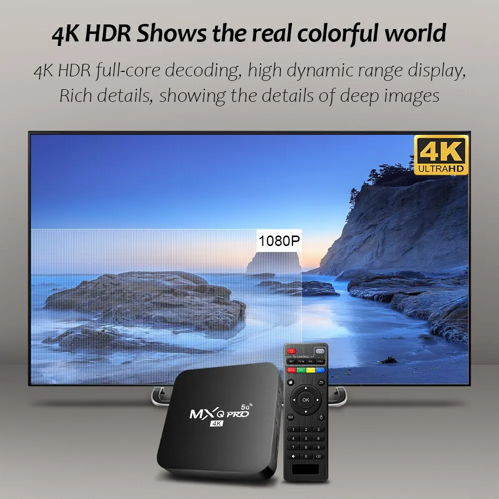 New Smart TV Box MXQ-PRO 4K HD Android 10.0 Smart TV Box 2.4