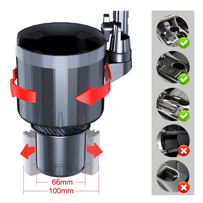 

P82F Multifunctional Car Cup Holder Expander Mount Stand Cell Phone Support Bracket Auto Drink Bottle Bracket Car Accessories