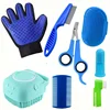 8 Pcs Pet Grooming Set, Hair Removal Comb For Dog, Flea Comb, Dog Shampoo Brush, Pet Nail Clippers, Dog Toothbrush Set 1