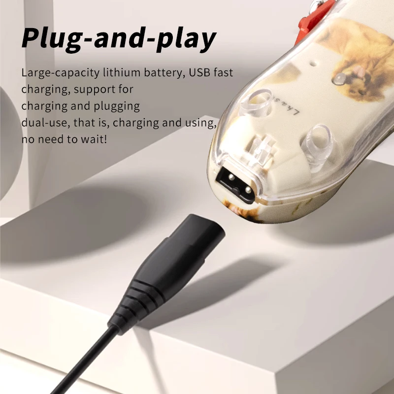 WAIKIL New Silent Professional Pet Hair clippers Cat and Dog Hair Styling Tool USB Charging Cordless High Power Trimmer 6