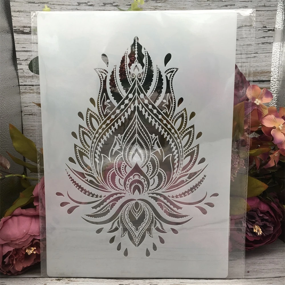 A4 Leaves Texture Decorative Stencil for DIY Projects and Wall Art
