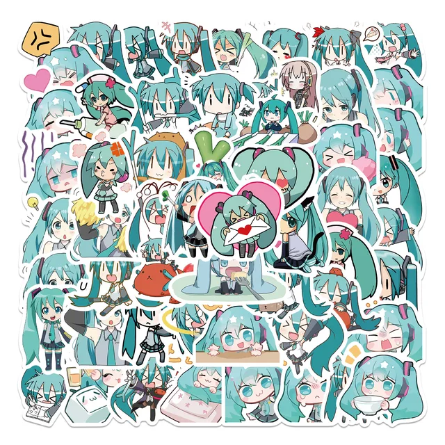 65PCS Hatsune Miku Kawaii Stickers Anime Cartoon Cute Virtual Singer  Stickers Fufu Stickers DIY Luggage Phone Scrapbook Gifts - AliExpress