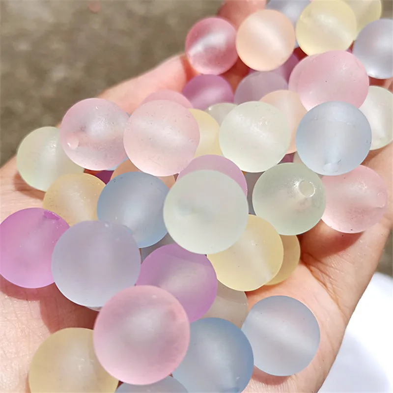 

Trendy New Frosted Rubber Round Gumball Acrylic Jewelry Beads 8mm 10mm 12mm 14mm 16mm Bubblegum Necklace Bracelet Beading DIY