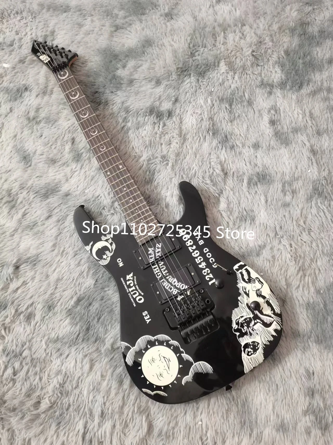 

6-string electric guitar, black accessories, rose wood fingerboard, tremolo system, free shipping