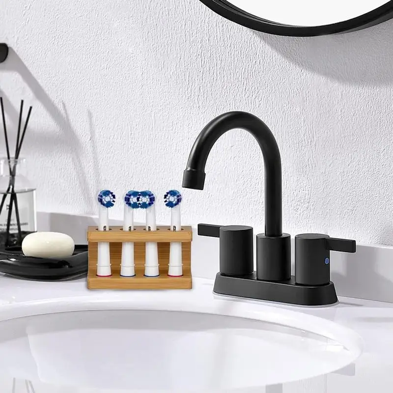 Toothbrush Storage Rack Waterproof Wooden Toothbrush Holder Multipurpose Rack Space Saving Holder For